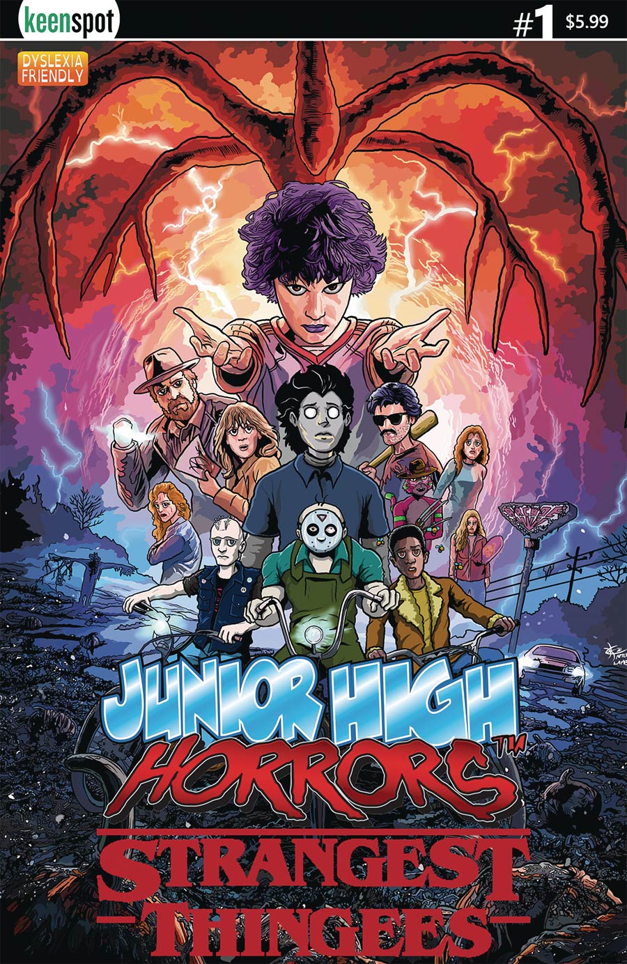 Junior High Horrors Strangest Thingees #1 Cover A Regular Eric Kent Stranger Things Parody Cover