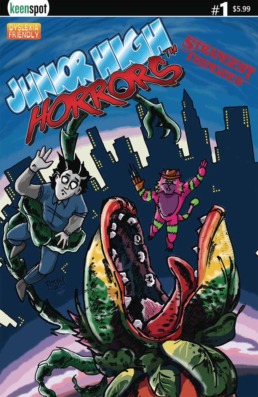 Junior High Horrors Strangest Thingees #1 Cover B Variant Rob Potchak Little Shop Of Horrors Parody Cover