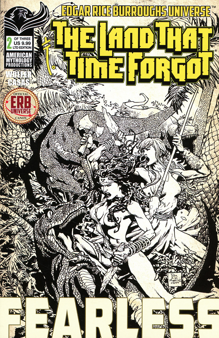 Land That Time Forgot Fearless #2 Cover B Limited Edition Roy Allan Martinez Black & White Cover