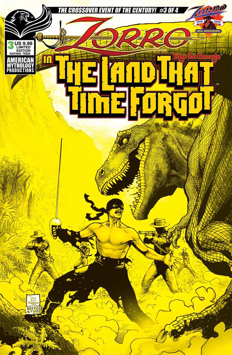 Zorro In The Land That Time Forgot #3 Cover B Limited Edition Roy Allan Martinez Pulp Cover