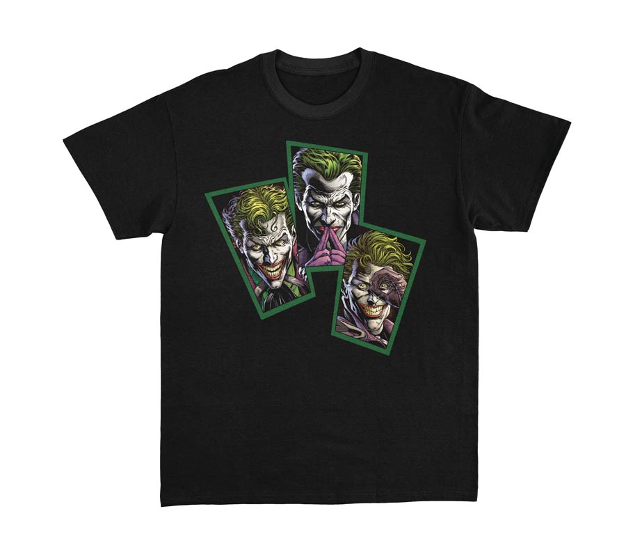 Batman Three Jokers Black T-Shirt Large