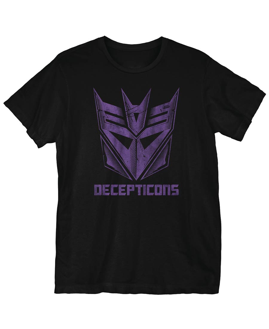 Transformers Decepticons Enslave And Destroy Black T-Shirt Large