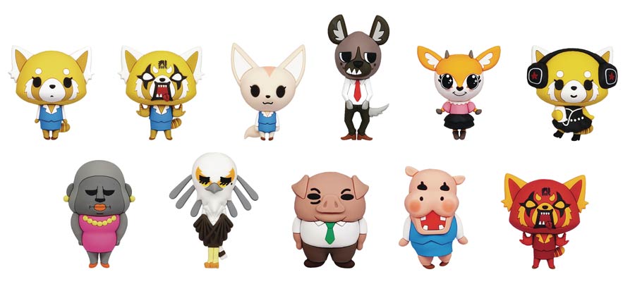 Aggretsuko 3D Foam Bag Clip Blind Mystery Box 24-Piece Display
