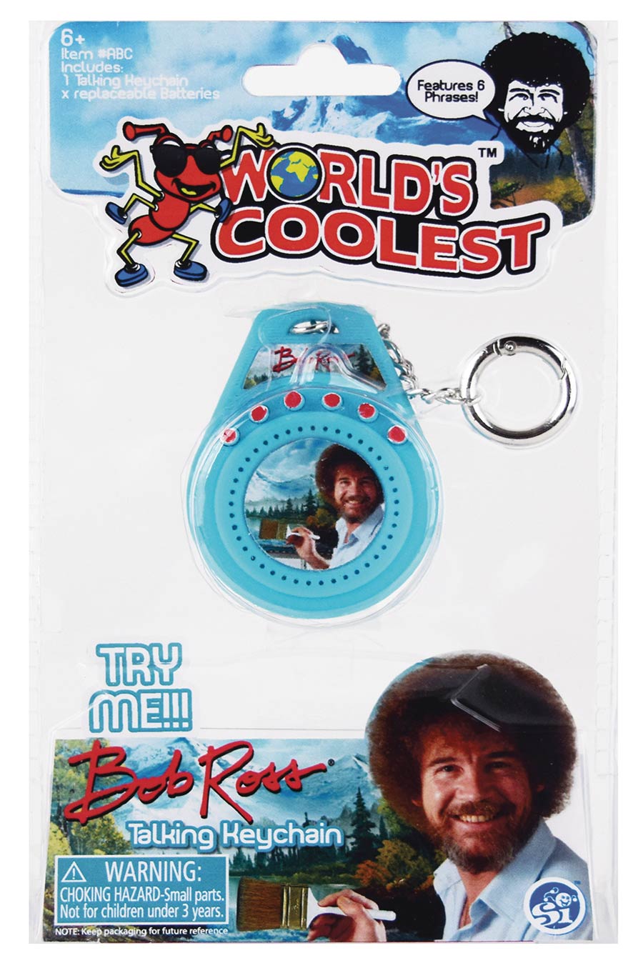 Worlds Coolest Bob Ross Talking Keychain 12-Count Inner Case