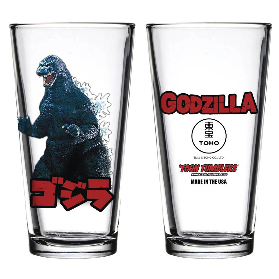Godzilla Toon Tumblers Pint Glass - Godzilla Figure