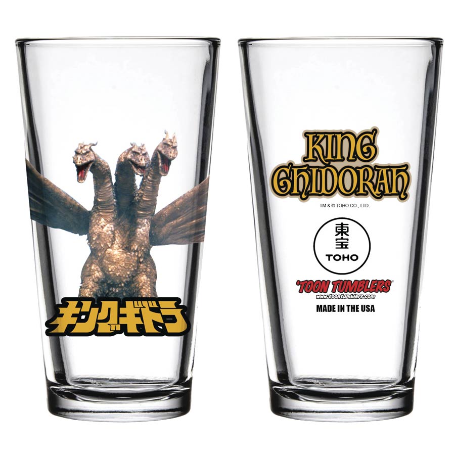Godzilla Toon Tumblers Pint Glass - King Ghidorah