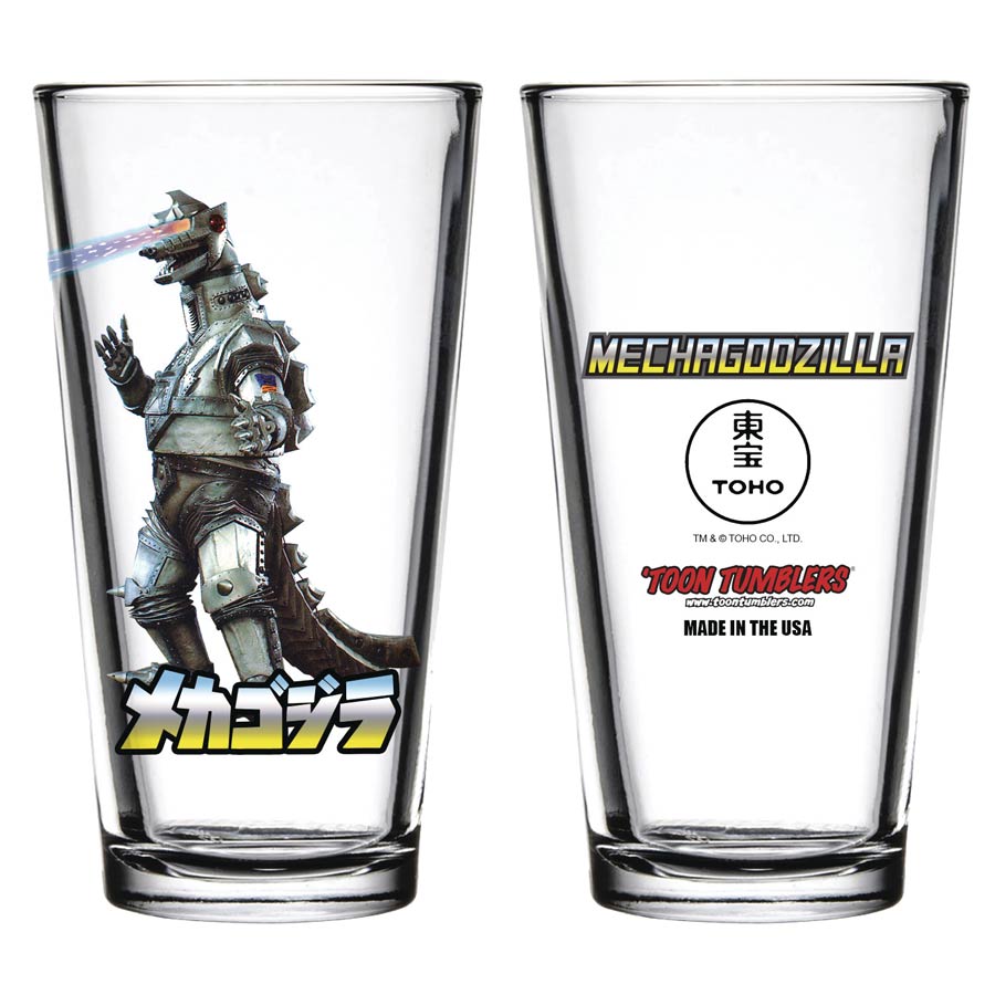Godzilla Toon Tumblers Pint Glass - Mechagodzilla