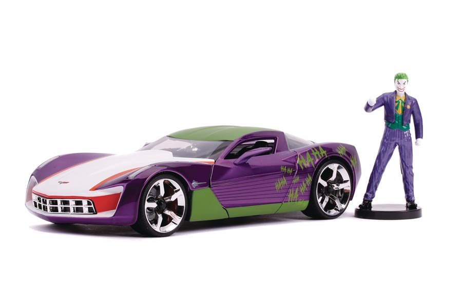 DC Heroes 1969 Corvette Stingray Concept 1/24 Scale Die-Cast Vehicle - Joker