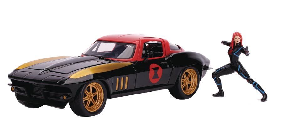 Marvel Heroes Hollywood Rides 1/24 Scale Die-Cast Vehicle - Black Widow 1966 Corvette