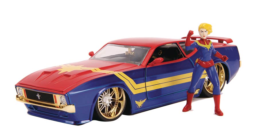 Marvel Heroes Hollywood Rides 1/24 Scale Die-Cast Vehicle - Captain Marvel 1973 Ford Mustang