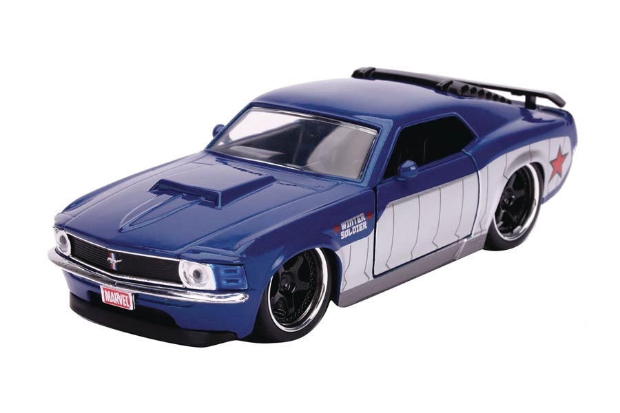 Marvel Heroes Hollywood Rides 1/32 Scale Die-Cast Vehicle - Winter Soldier 1970 Ford Mustang