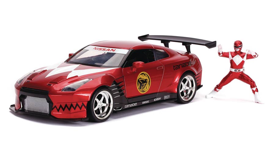 Power Rangers Hollywood Rides 1/24 Scale Die-Cast Vehicle - Red Ranger 2009 Nissan GTR