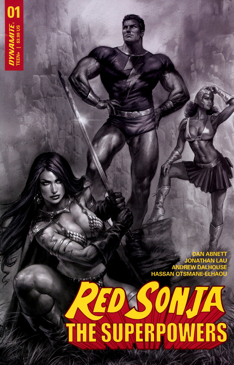 Red Sonja The Superpowers #1 Cover L Incentive Lucio Parrillo Black & White Cover