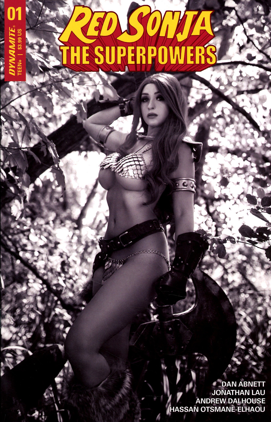 Red Sonja The Superpowers #1 Cover P Incentive Tabitha Lyons Cosplay Photo Black & White Cover