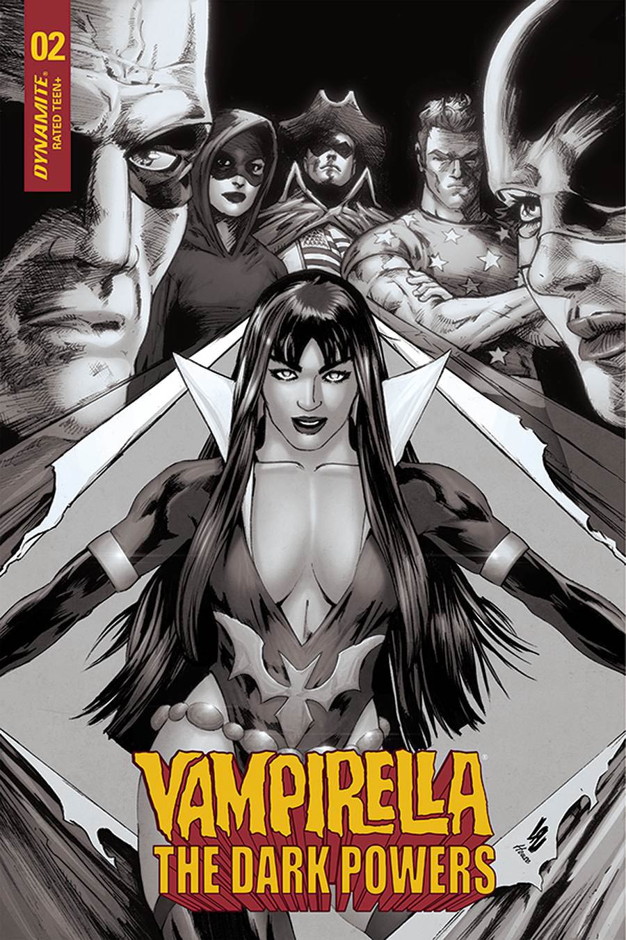 Vampirella The Dark Powers #2 Cover I Incentive Jonathan Lau Black & White Cover