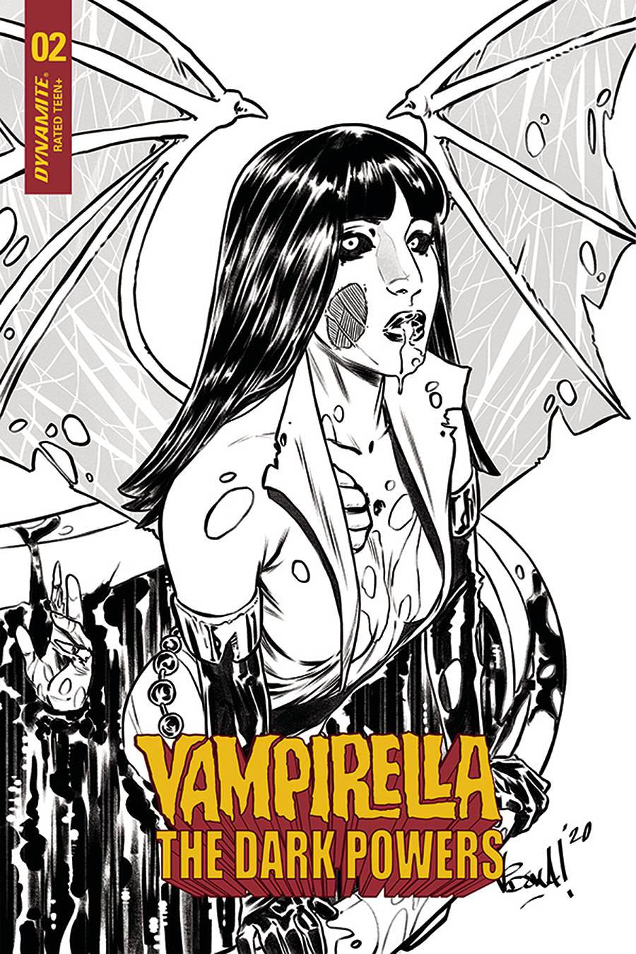 Vampirella The Dark Powers #2 Cover K Incentive Vincenzo Federici Zombie Black & White Variant Cover