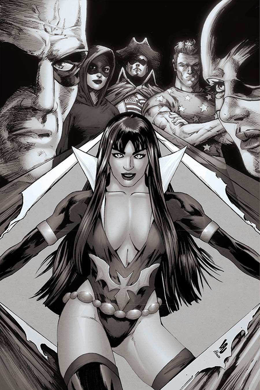 Vampirella The Dark Powers #2 Cover O Incentive Jonathan Lau Black & White Virgin Cover