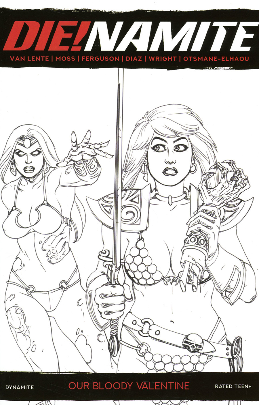 DieNamite Our Bloody Valentine One Shot Cover L Incentive Joseph Michael Linsner Black & White Cover