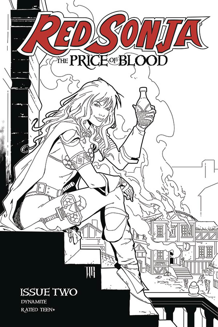 Red Sonja Price Of Blood #2 Cover H Incentive Walter Geovani Black & White Cover