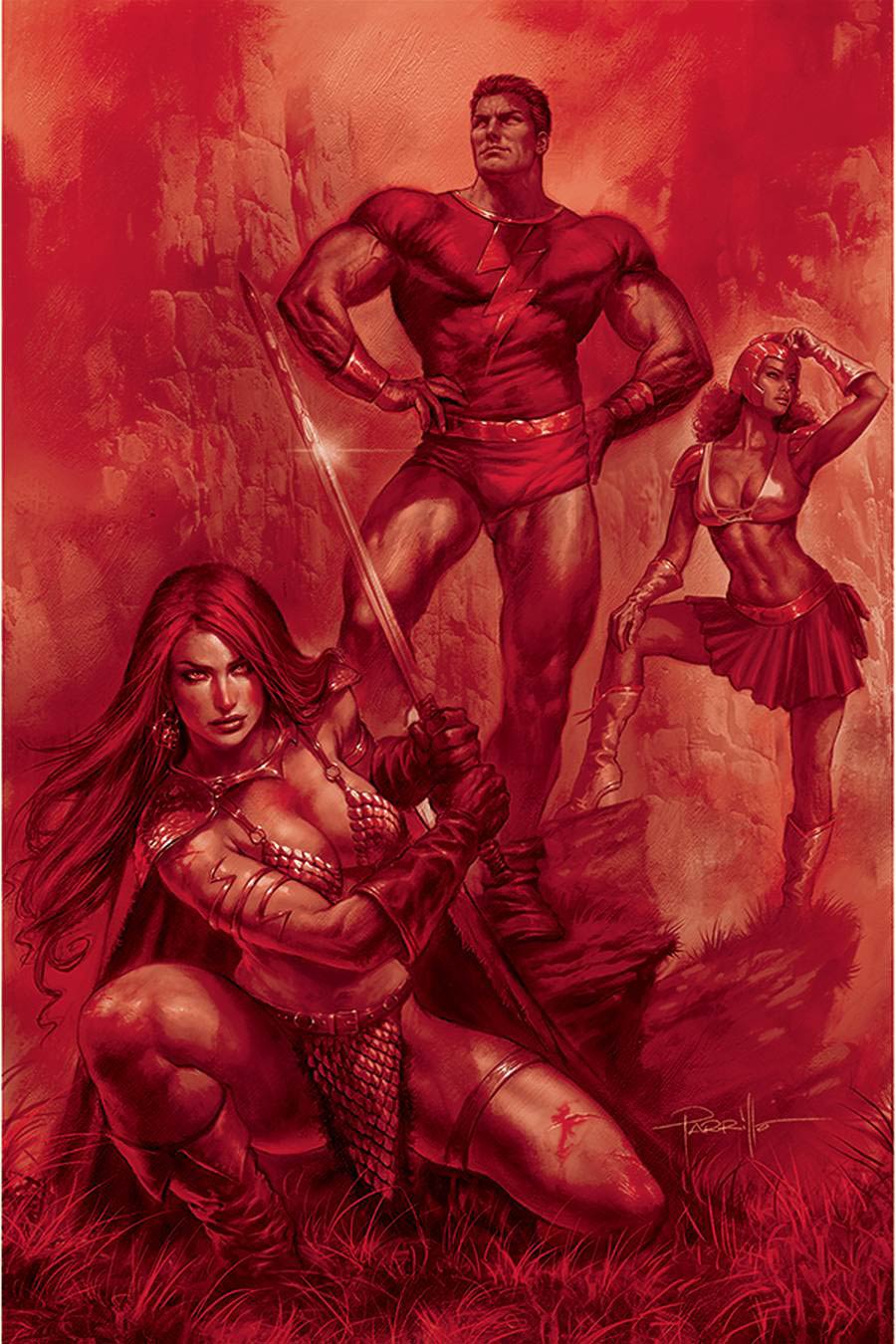 Red Sonja The Superpowers #1 Cover Z-C Ultra-Premium Limited Edition Lucio Parrillo Crimson Red Line Art Virgin Cover