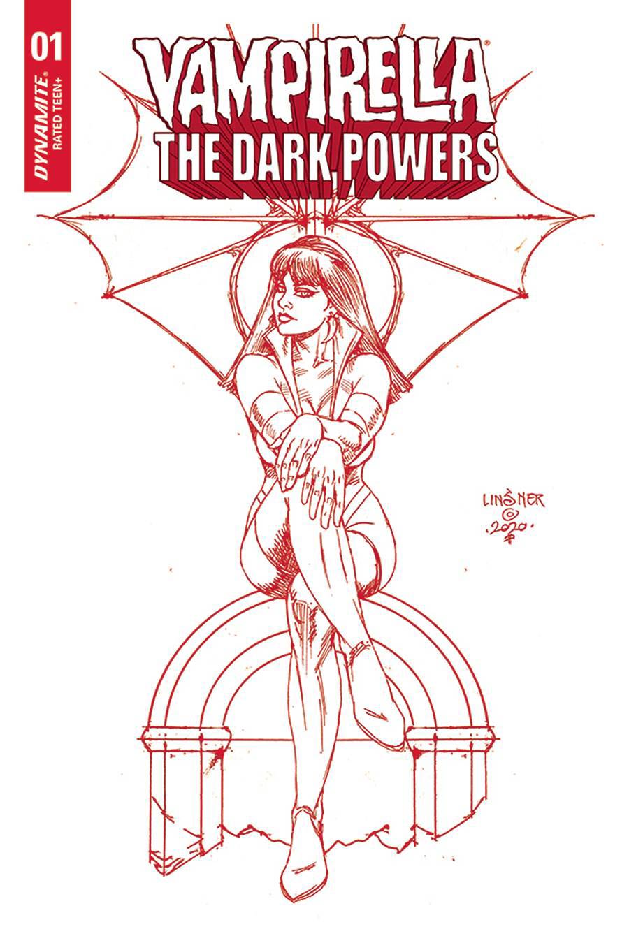 Vampirella The Dark Powers #2 Cover Z-A Ultra-Premium Limited Edition Joseph Michael Linsner Crimson Red Line Art Cover