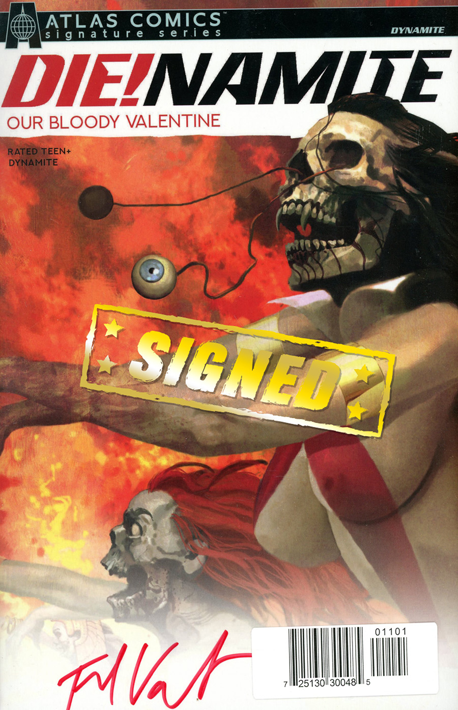 DieNamite Our Bloody Valentine One Shot Cover O Atlas Comics Signature Edition Signed By Fred Van Lente