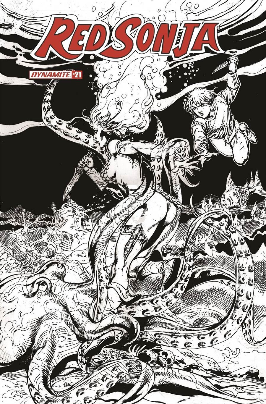 Red Sonja Vol 8 #21 Cover H Incentive Roberto Castro Black & White Cover