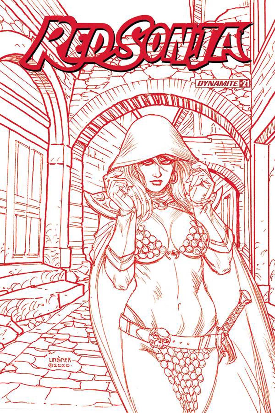Red Sonja Vol 8 #21 Cover O Incentive Joseph Michael Linsner Tint Cover