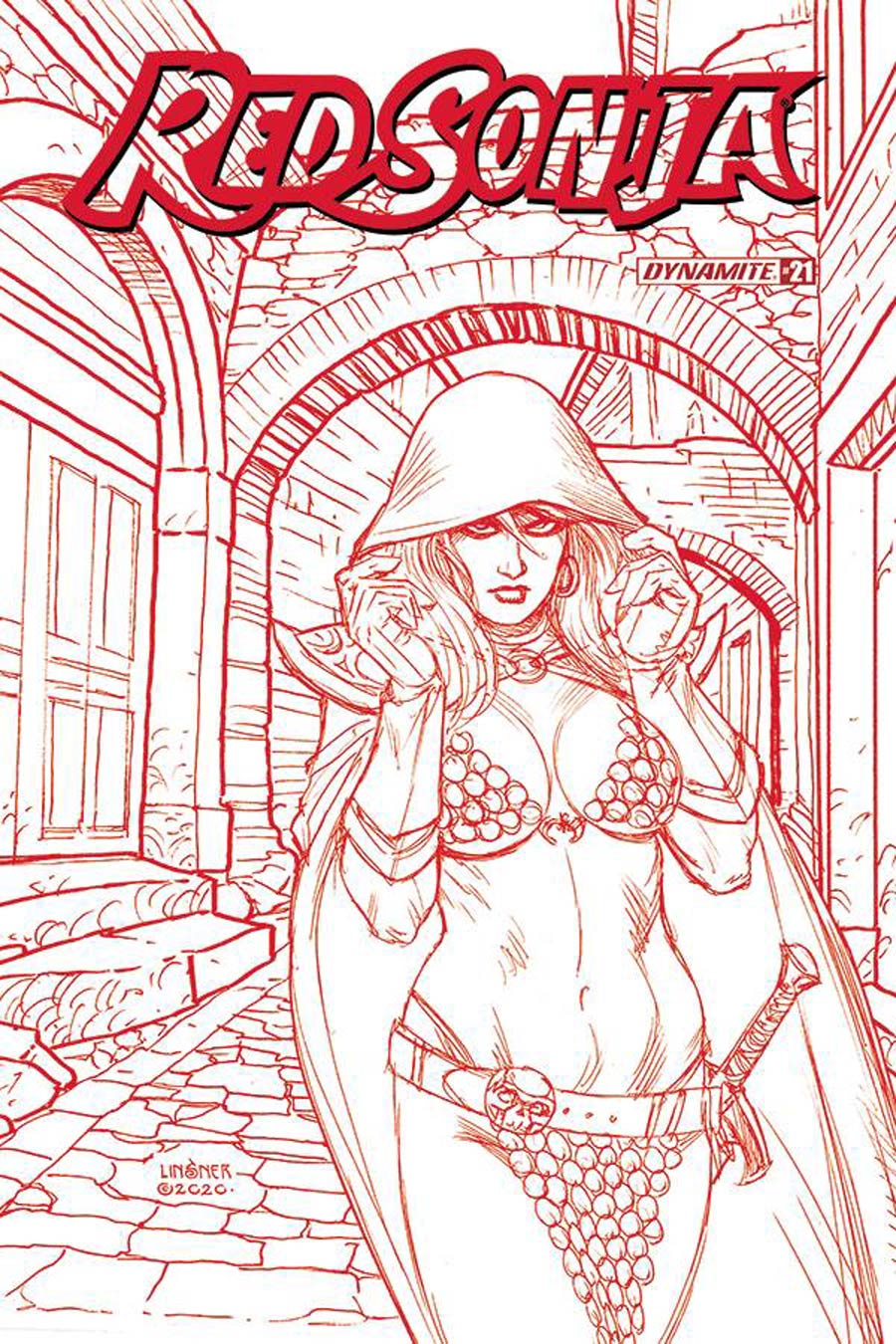 Red Sonja Vol 8 #21 Cover O Incentive Joseph Michael Linsner Tint Cover