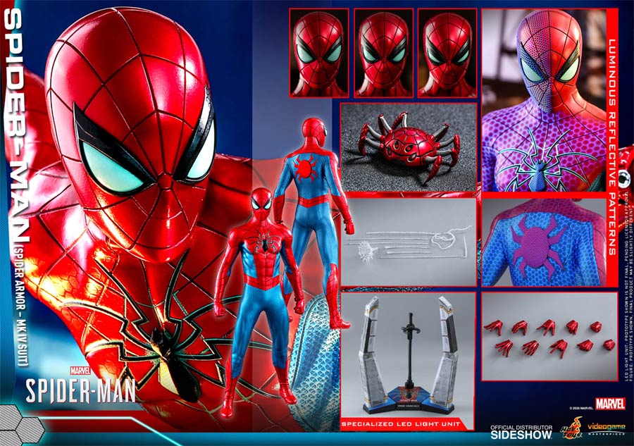 Marvels Spider-Man Spider-Man Spider Armor MK IV Suit Sixth Scale Figure