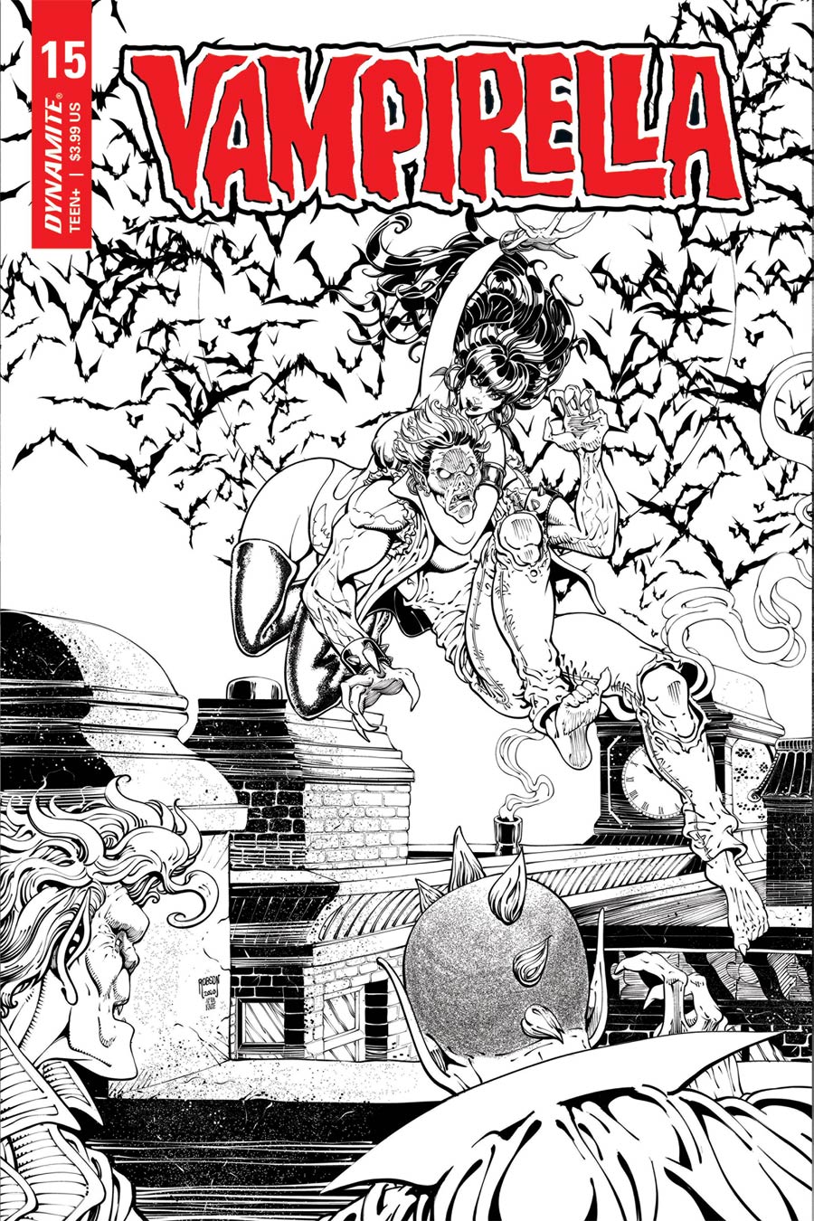 Vampirella Vol 8 #15 Cover Q Incentive Will Robson Classic Batman Homage Black & White Cover