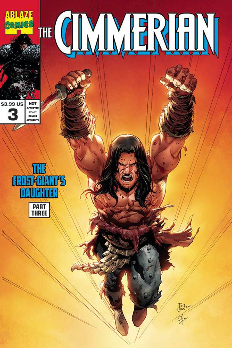 Cimmerian Frost-Giants Daughter #3 Cover D Variant Fritz Casas Wolverine 27 Parody Cover