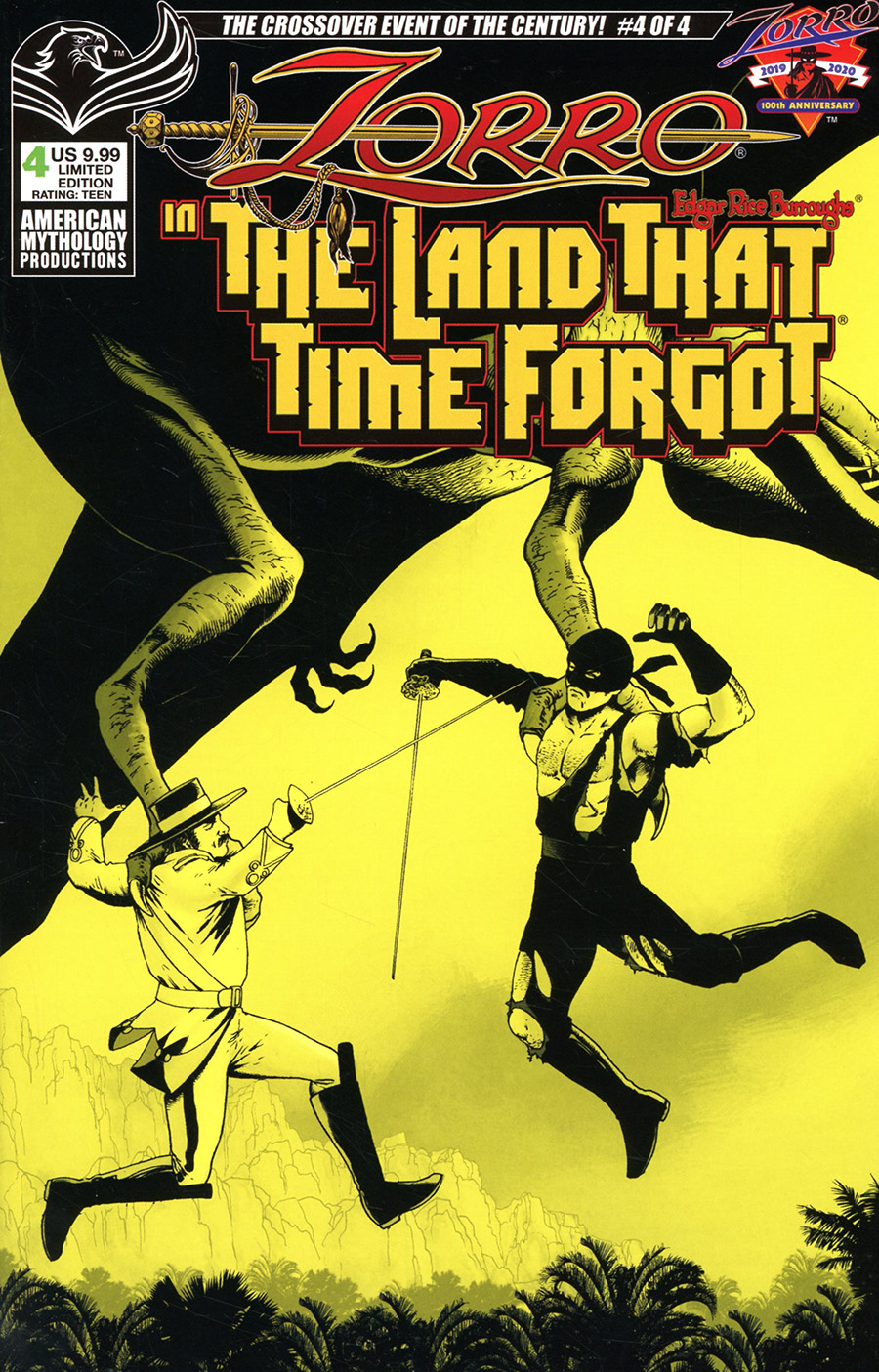 Zorro In The Land That Time Forgot #4 Cover B Limited Edition Mike Wolfer Pulp Cover