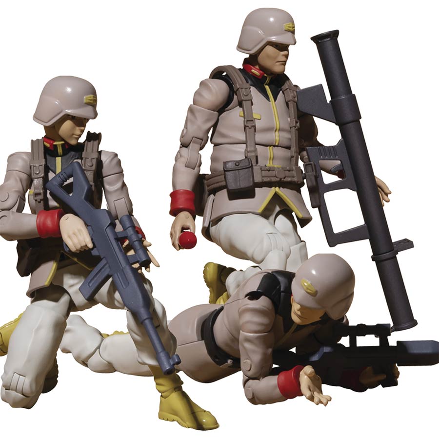 Gundam Military Generation Earth United Army Soldier PVC Figure - 3-Piece Set With Gift