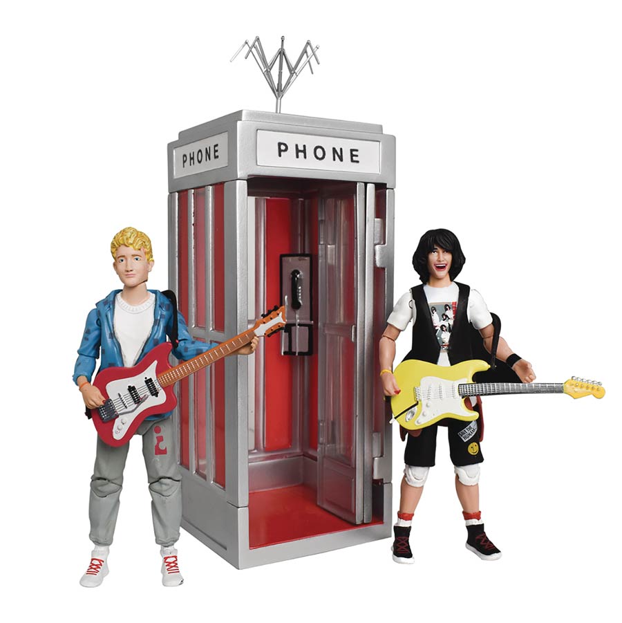 Bill And Teds Excellent Adventure Phone Booth Vehicle With Bill Action Figure