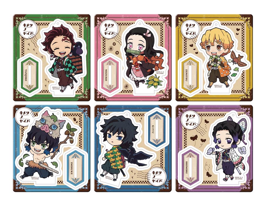 Demon Slayer Kimetsu No Yaiba Outing Retro Acryl Stand Normal Version 6-Piece Display