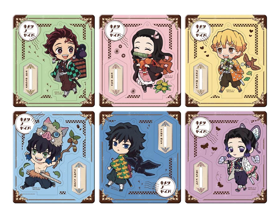 Demon Slayer Kimetsu No Yaiba Outing Retro Acryl Stand Colorful Version 6-Piece Display