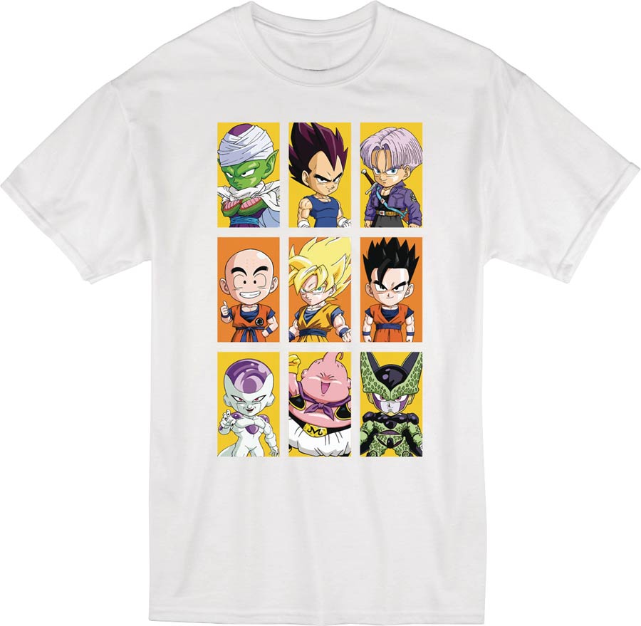 Dragon Ball Z Chibi Cast White T-Shirt Large
