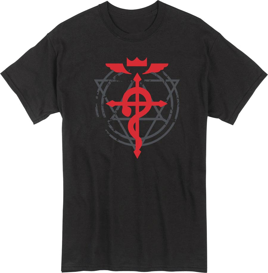 Fullmetal Alchemist Brotherhood Symbol Black T-Shirt Large