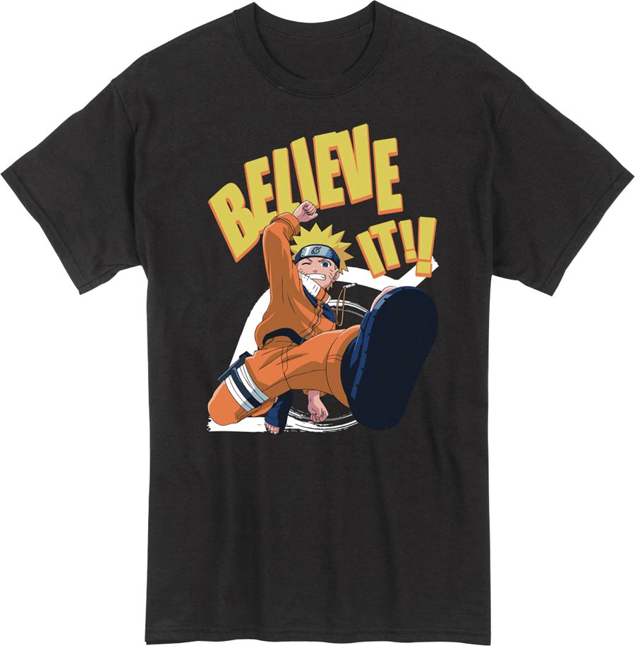 Naruto Believe It Black T-Shirt Large