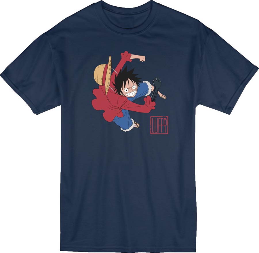 One Piece Luffy Navy T-Shirt Large
