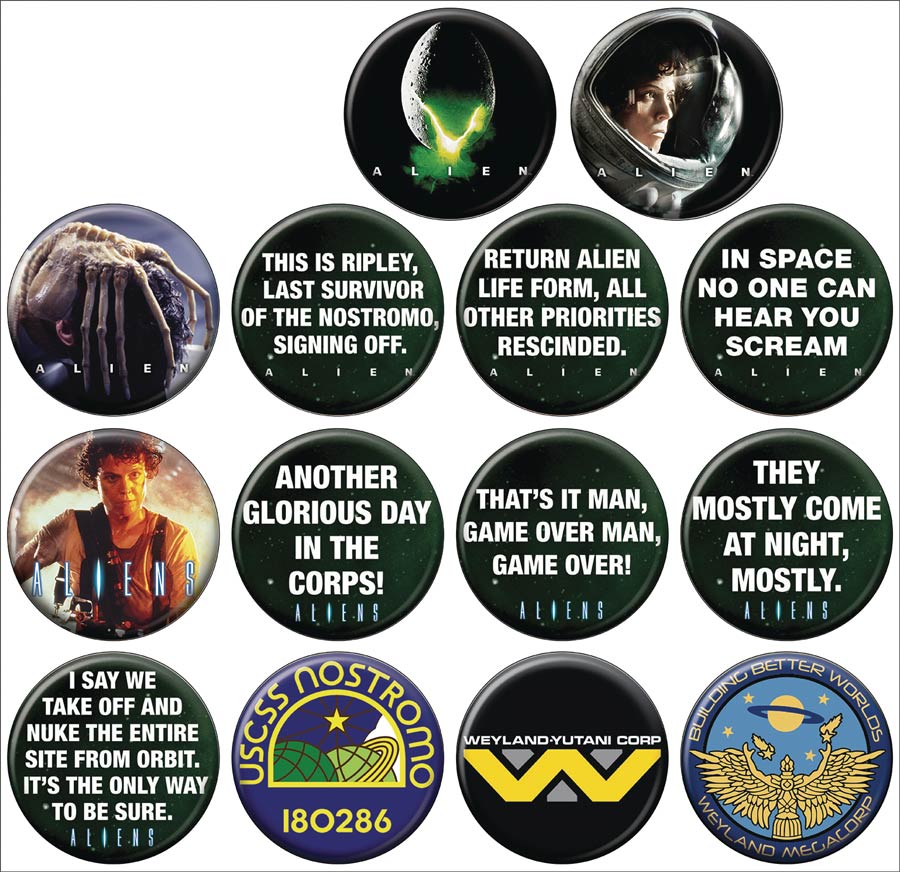 Alien Button 144-Piece Assortment Display