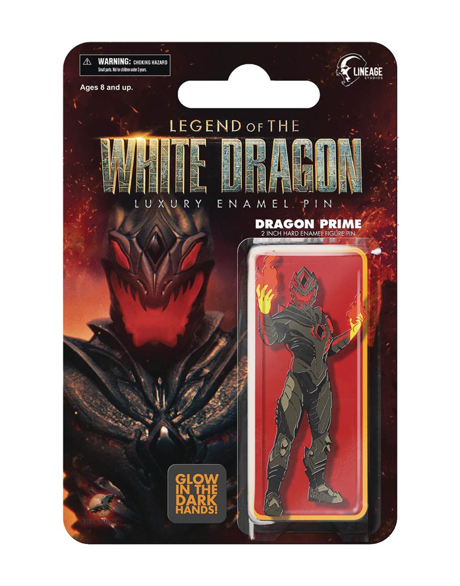 Legend Of The White Dragon Enamel Pin - Dragon Prime Glow-In-The-Dark