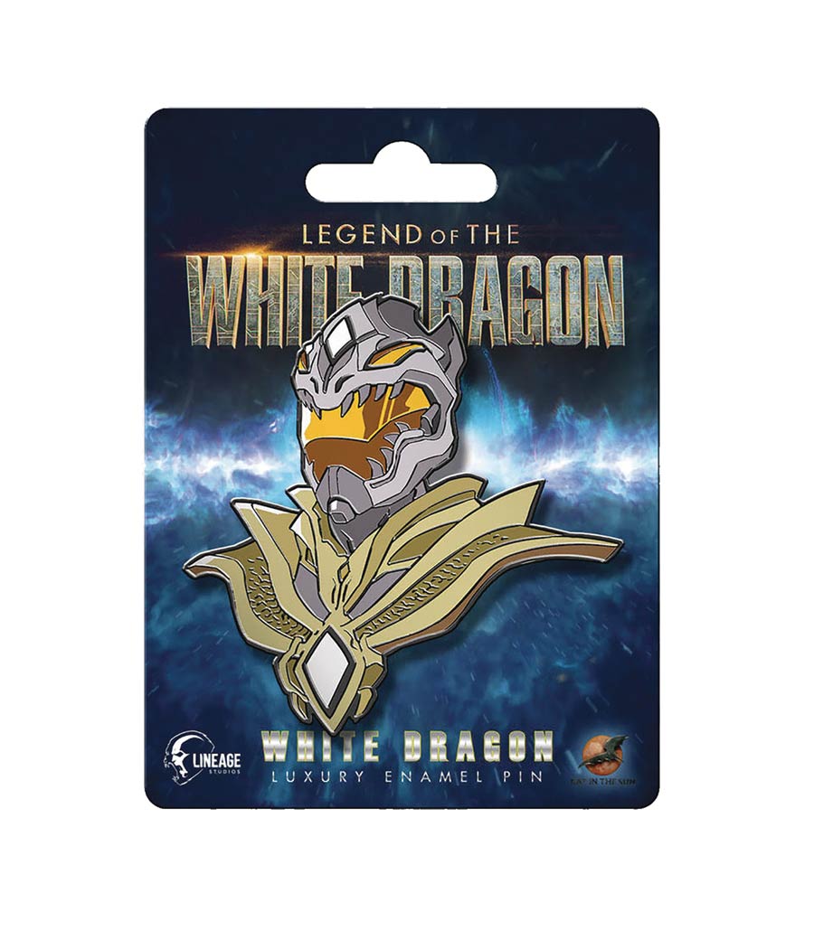 Legend Of The White Dragon Enamel Pin - White Dragon Luxury