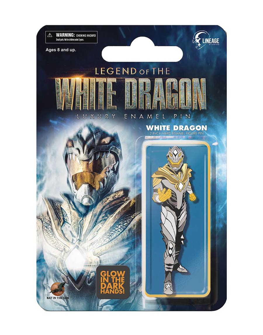 Legend Of The White Dragon Enamel Pin - White Dragon Glow-In-The-Dark