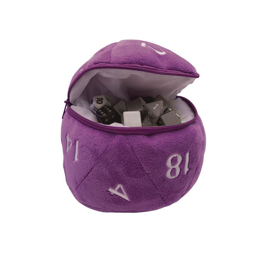 D20 Plush Dice Bag - Purple