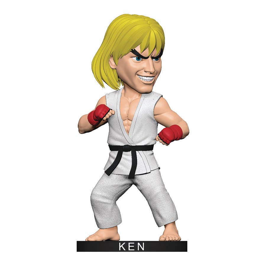 Street Fighter Ken Polystone Bobble Head - White Gi