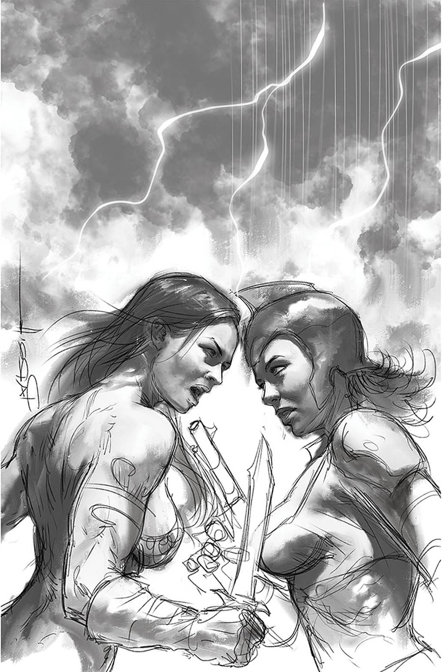 Red Sonja The Superpowers #2 Cover U Incentive Lucio Parrillo Black & White Virgin Cover