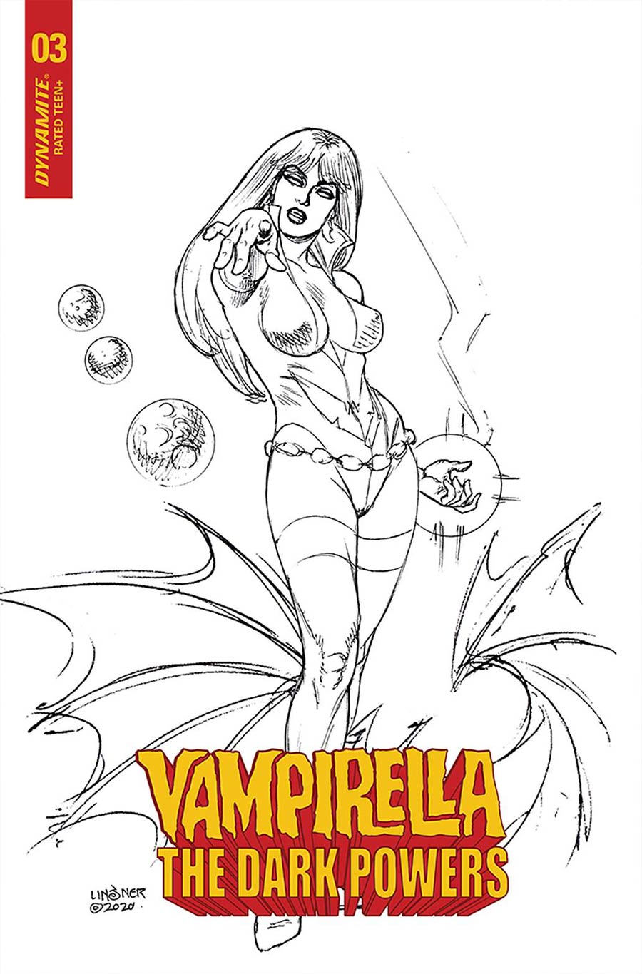 Vampirella The Dark Powers #3 Cover L Incentive Joseph Michael Linsner Black & White Cover