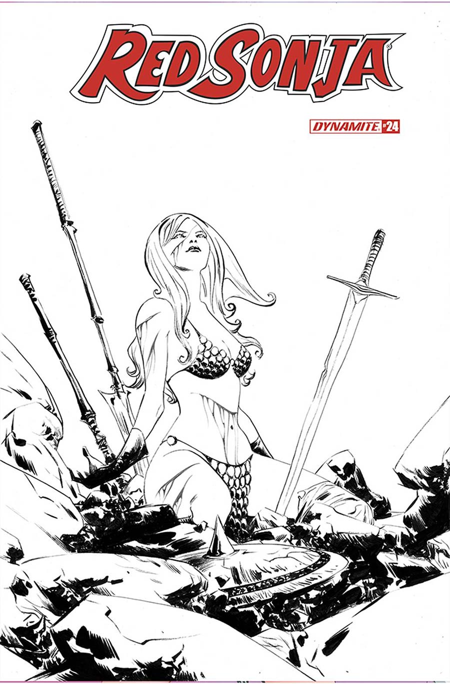 Red Sonja Vol 8 #24 Cover L Incentive Jae Lee Black & White Cover